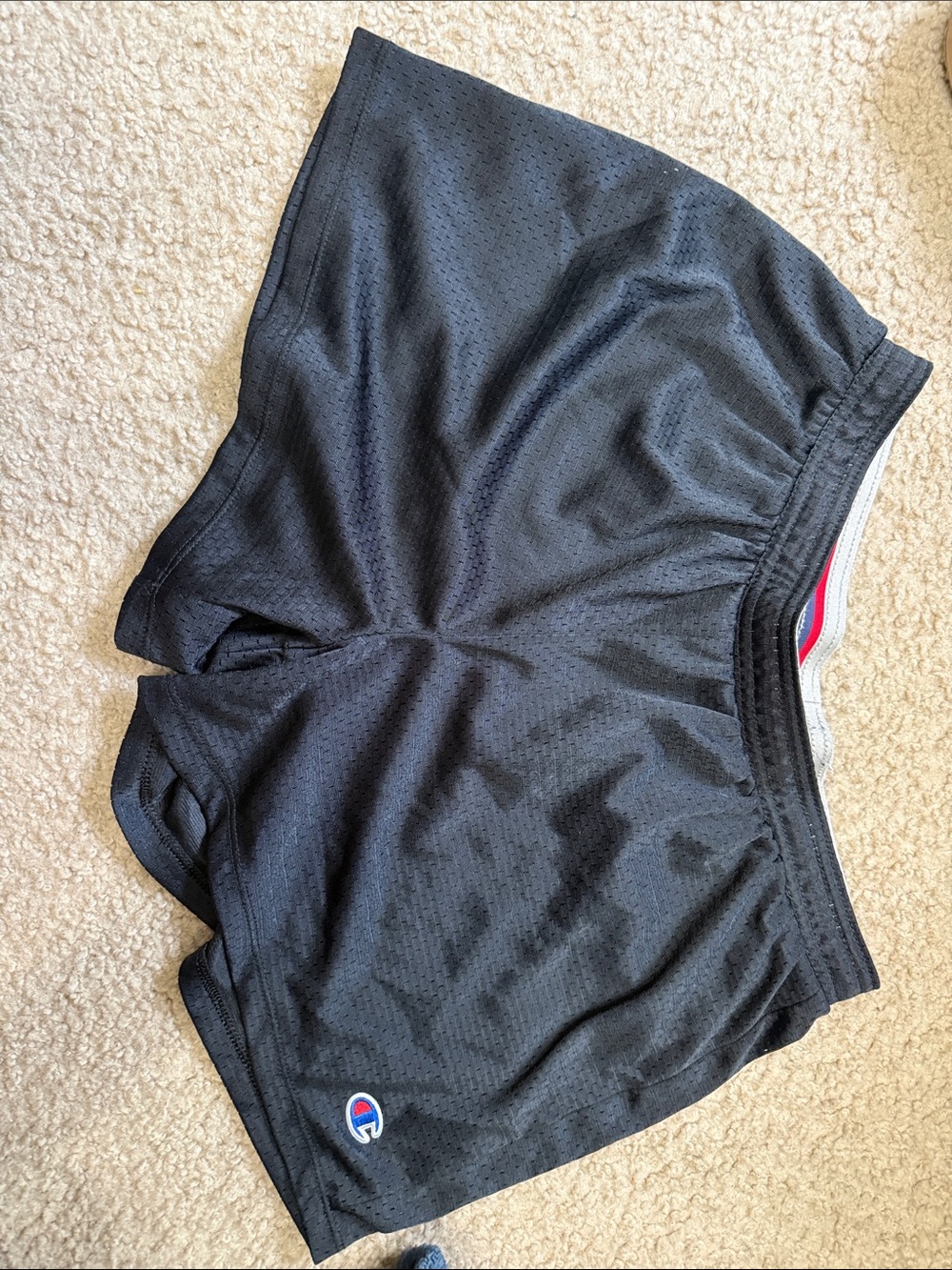 Champion Black Women's Athletic Mesh Shorts with Logo